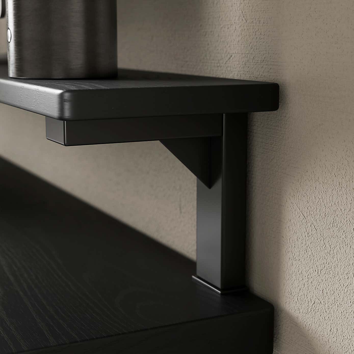 Freddie Black Step Up Shelf Desk