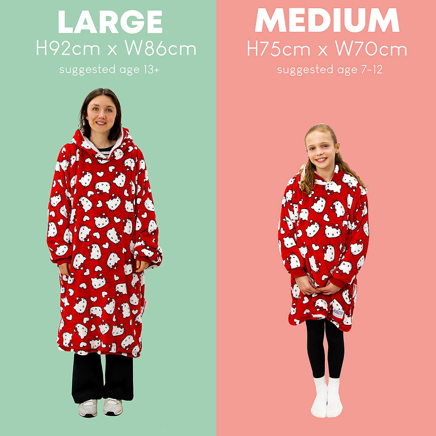 Hello Kitty Love Hearts Hugzee Blanket Hoodie
