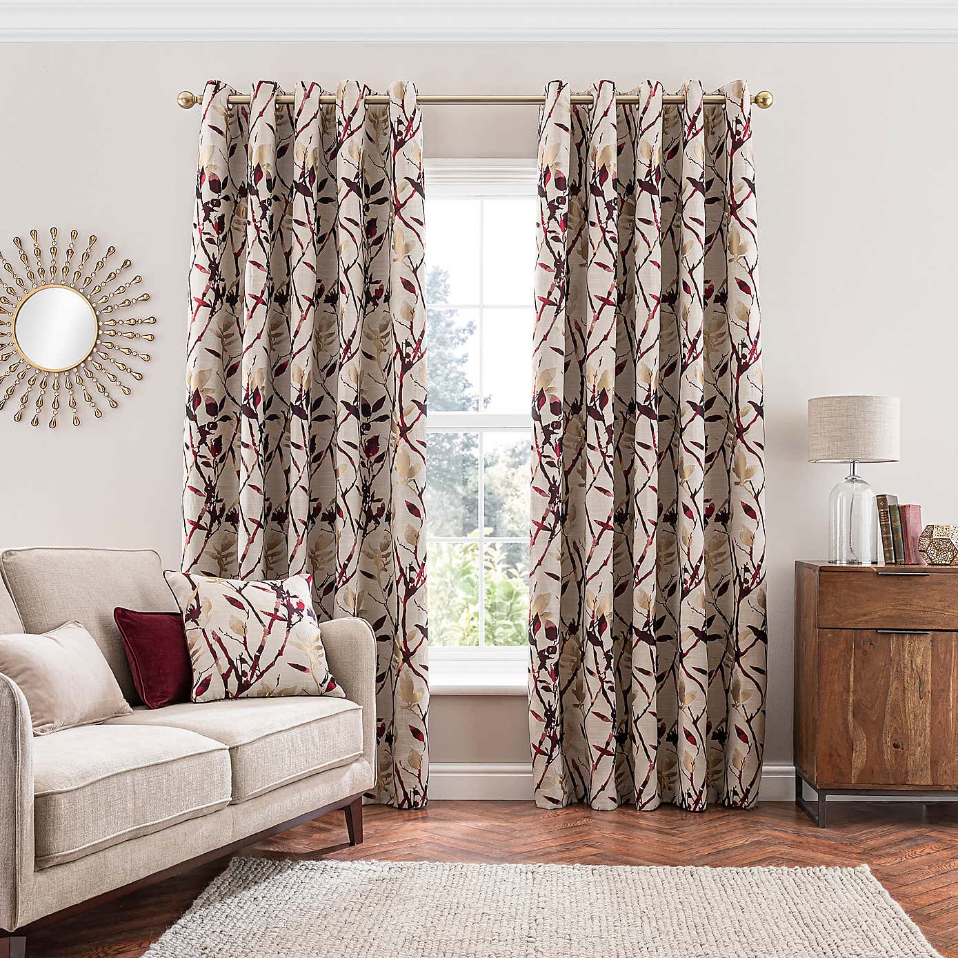 Zen Jacquard Eyelet Curtains