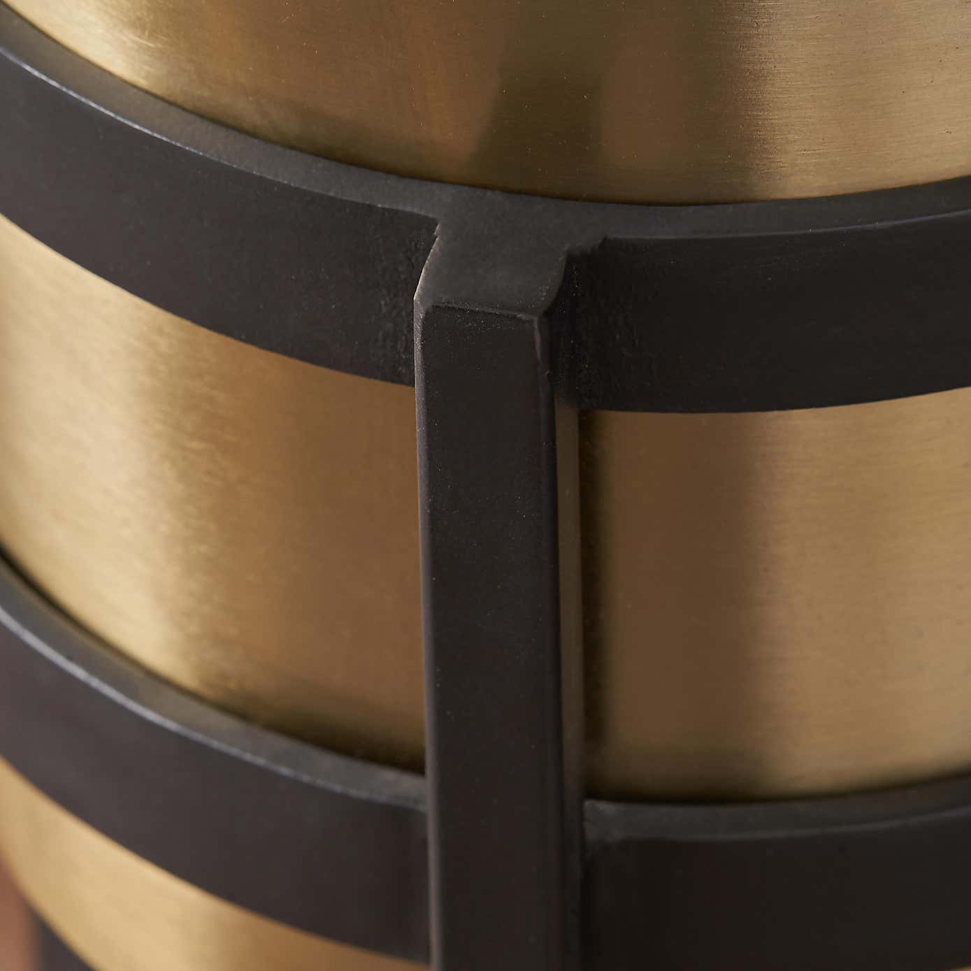 Brass & Black Metal Plant Pot & Stand