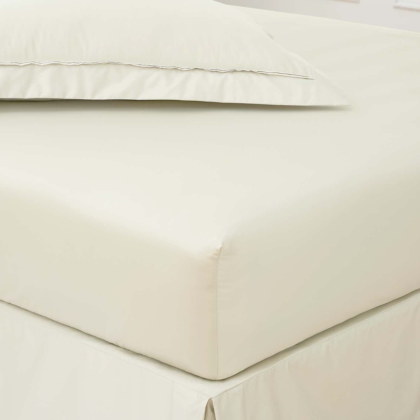 Dorma 500 Thread Count 100% Cotton Sateen Plain Fitted Sheet