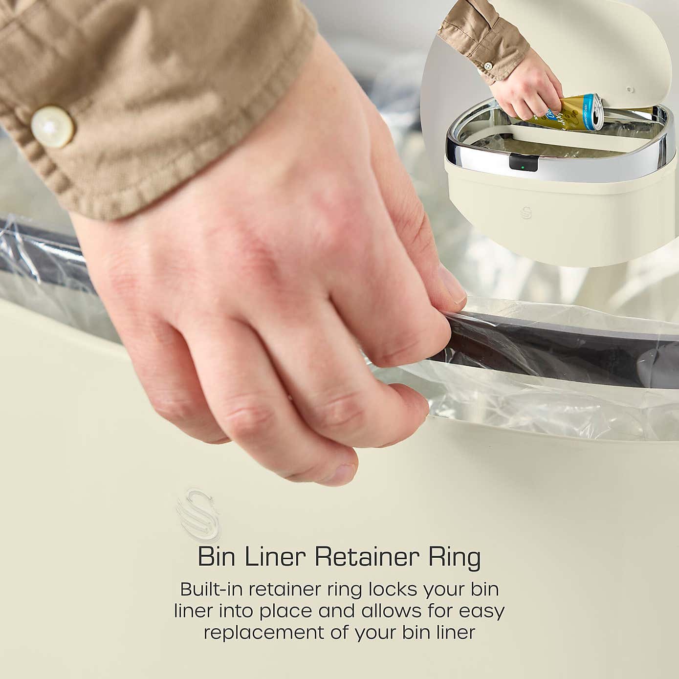 Swan 42L Square Sensor Bin