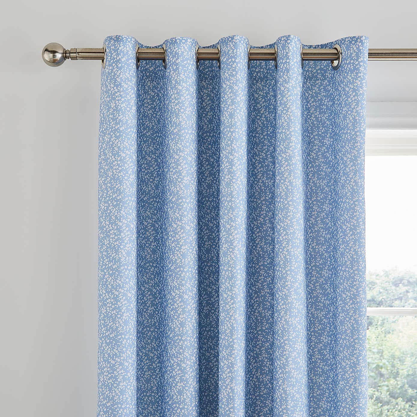 Annie Floral Cotton Blackout Eyelet Curtains
