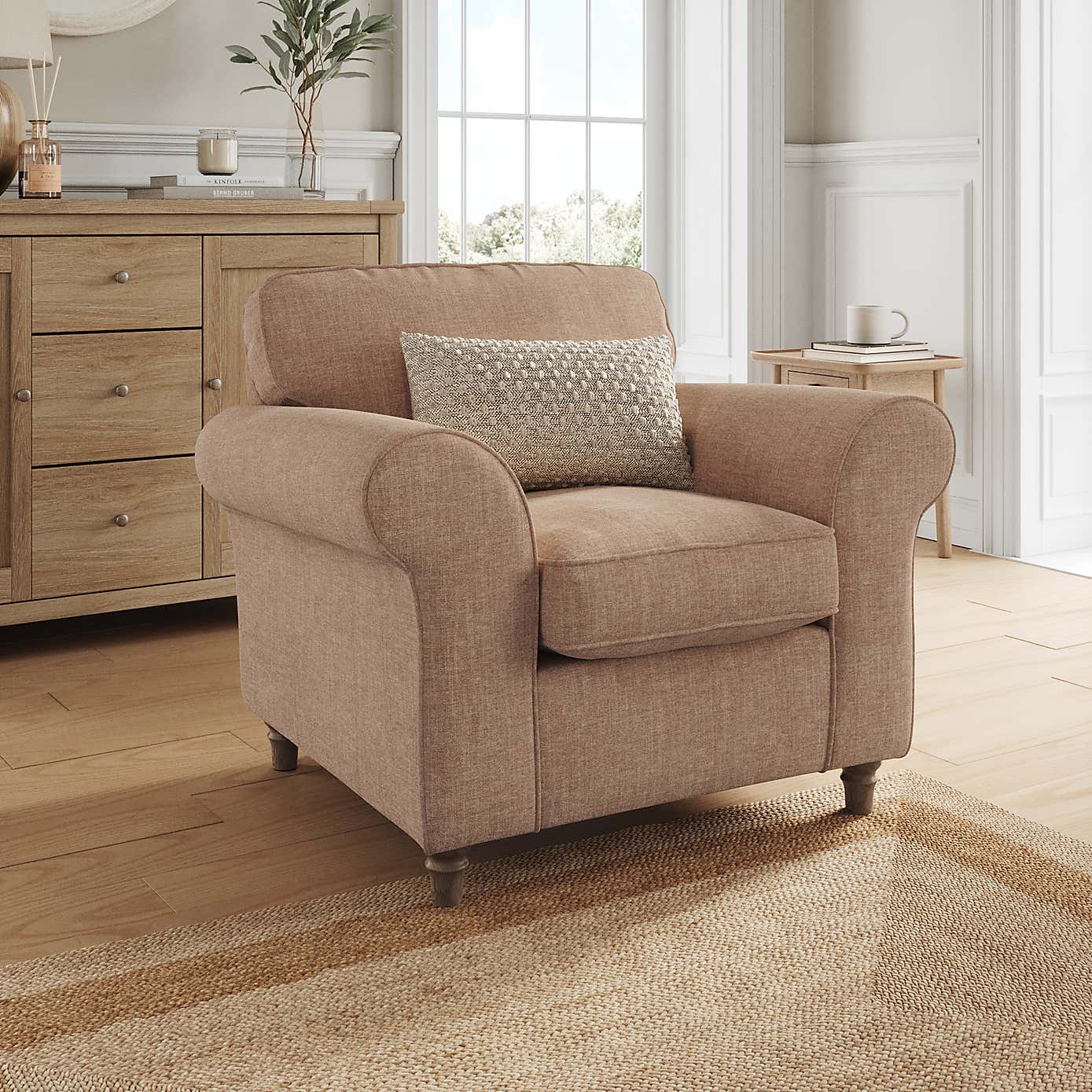 Flori Armchair, Tonal Plush Chenille