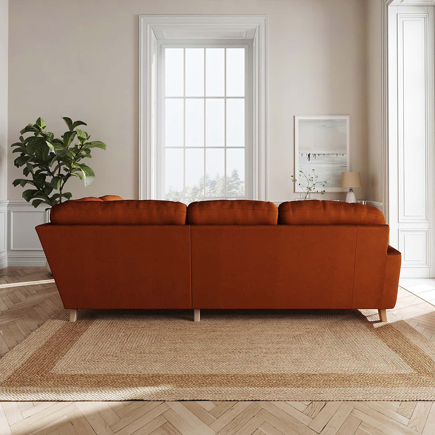 Martha Matte Plush Velvet Full Corner Sofa