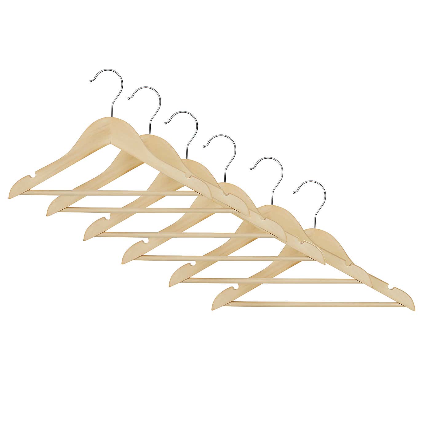 Pack of 6 Kids Wooden Hangers