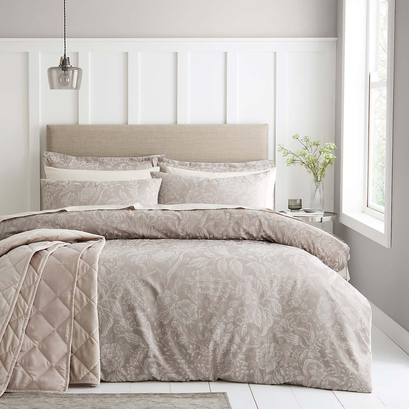 Remi Jaquard Polycotton Duvet Cover and Pillowcase Set