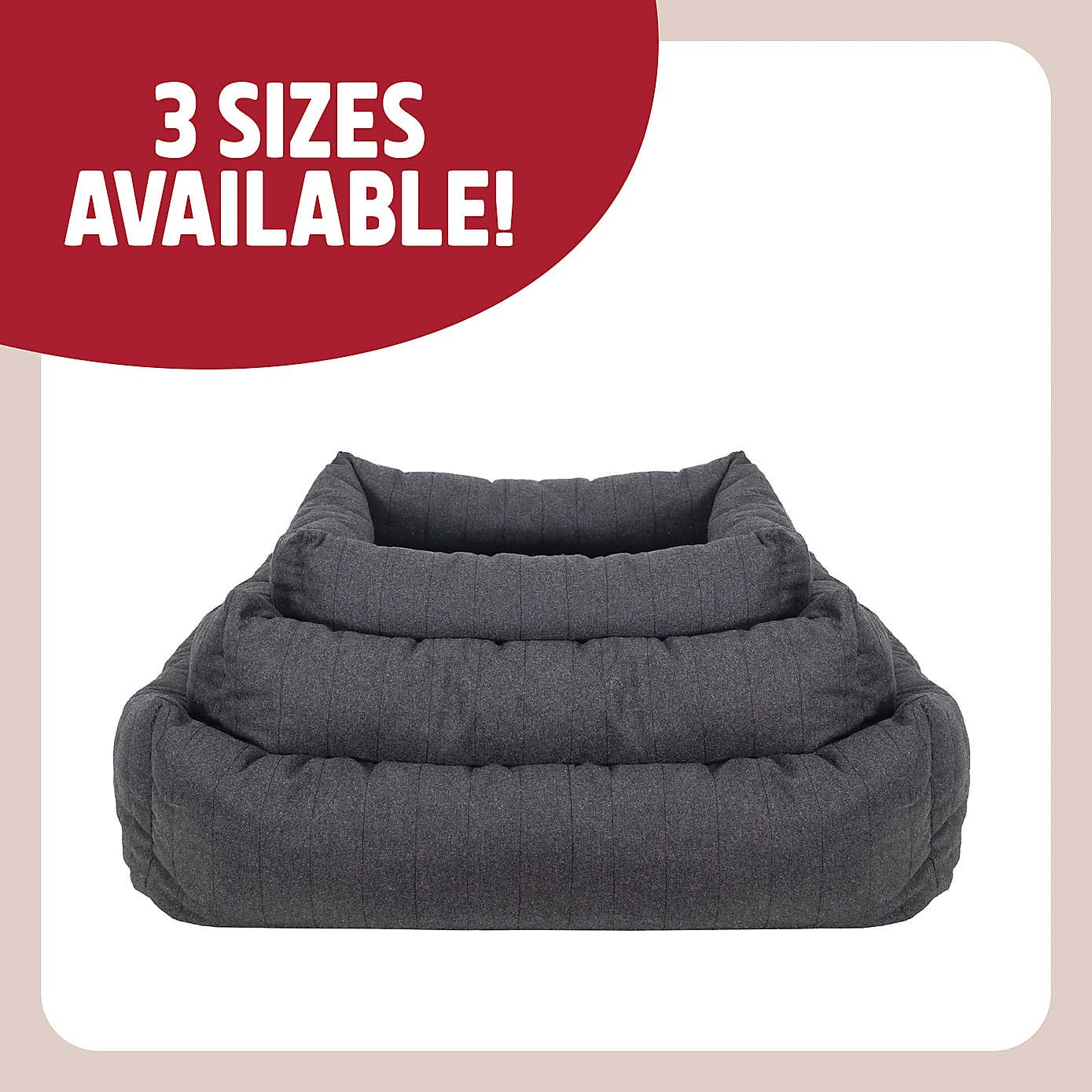 Rosewood Felt Grey Support Pet Bed