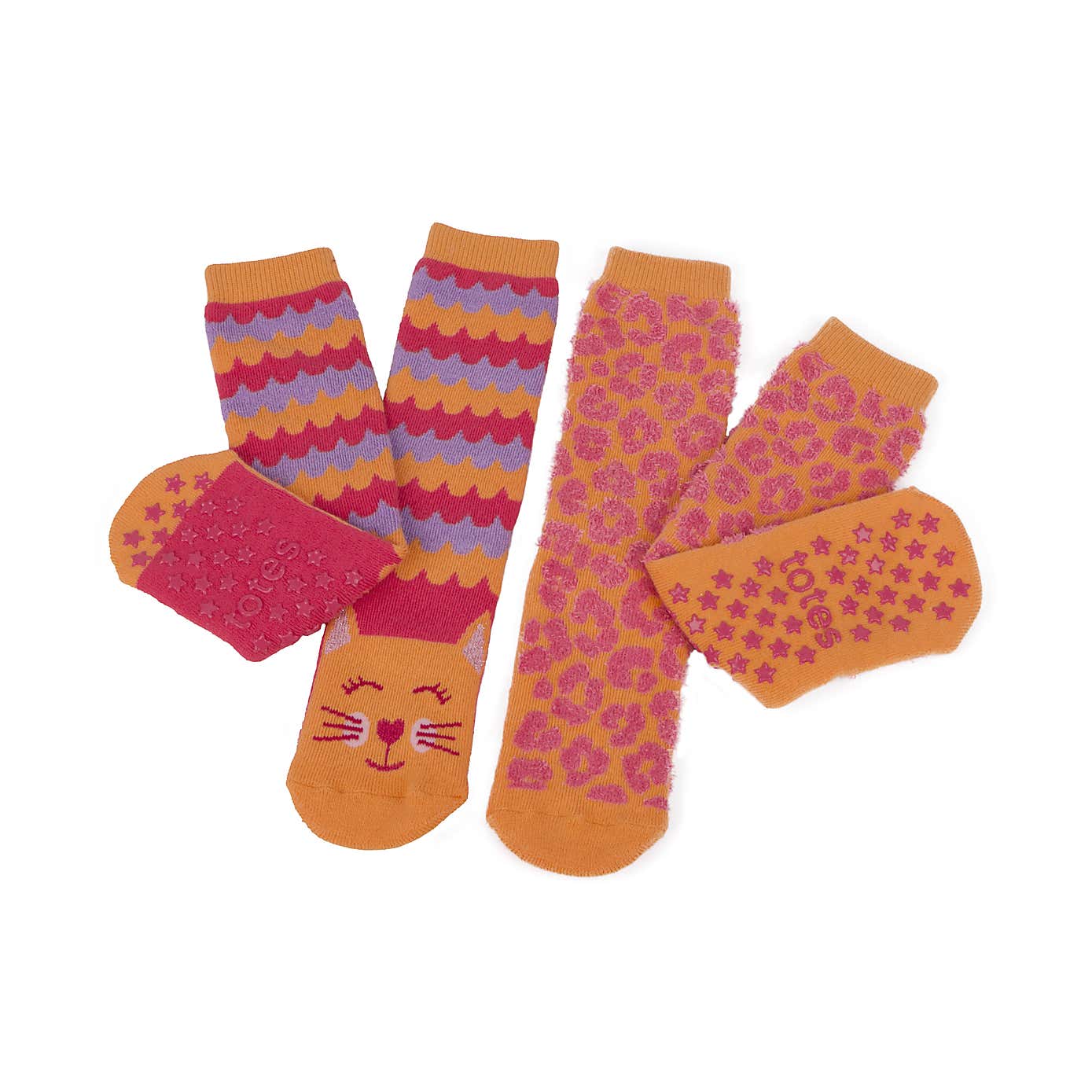 totes Pack of 2 Toasties Kids Original Cat Slipper Socks