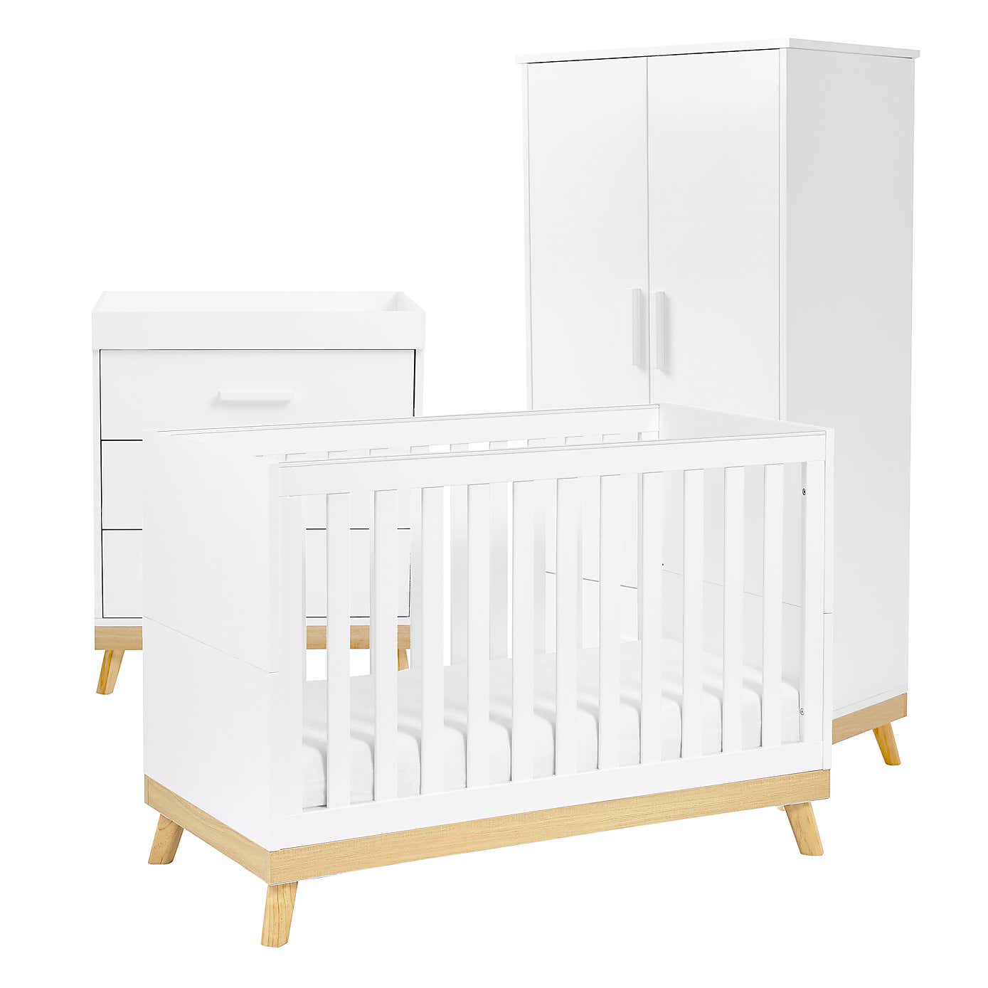 Mona Mini 3 Piece Nursery Room Set, White