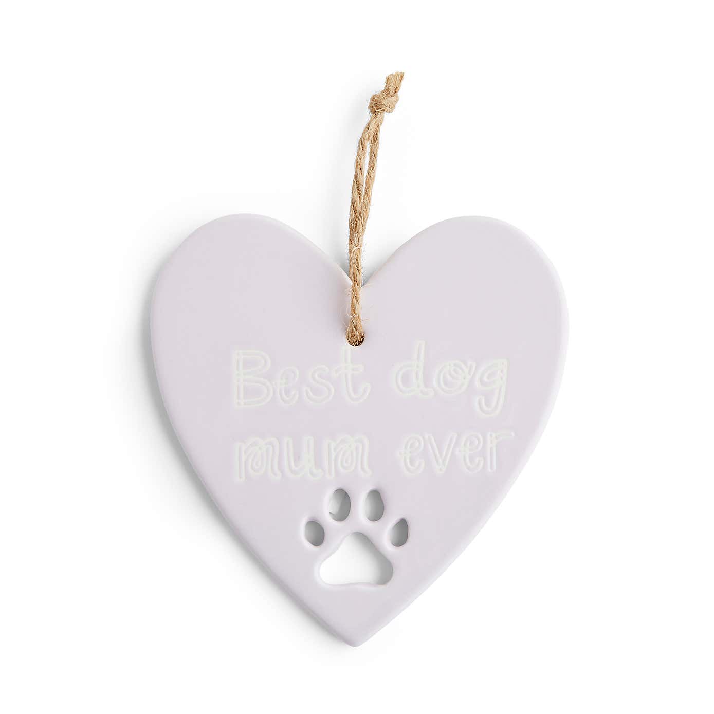 'Best Dog Mum Ever' Heart Hanging Plaque