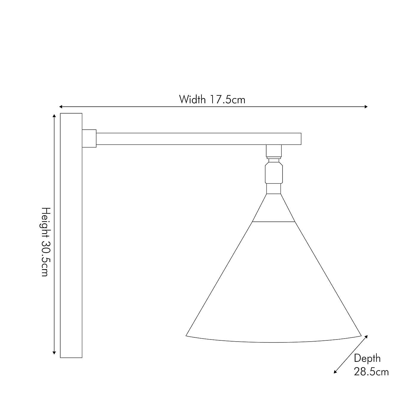 Zeta Matt Black and Antique Brass Wall Light