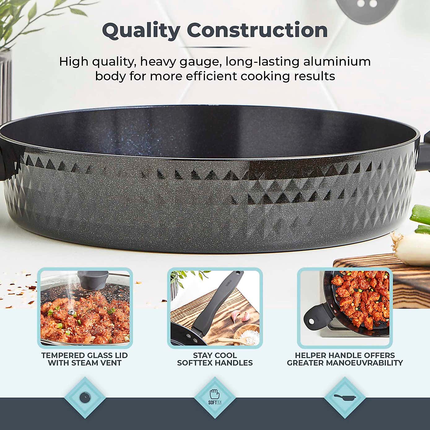 Tower Diamo 30cm Ceramic Multi-Pan with Lid