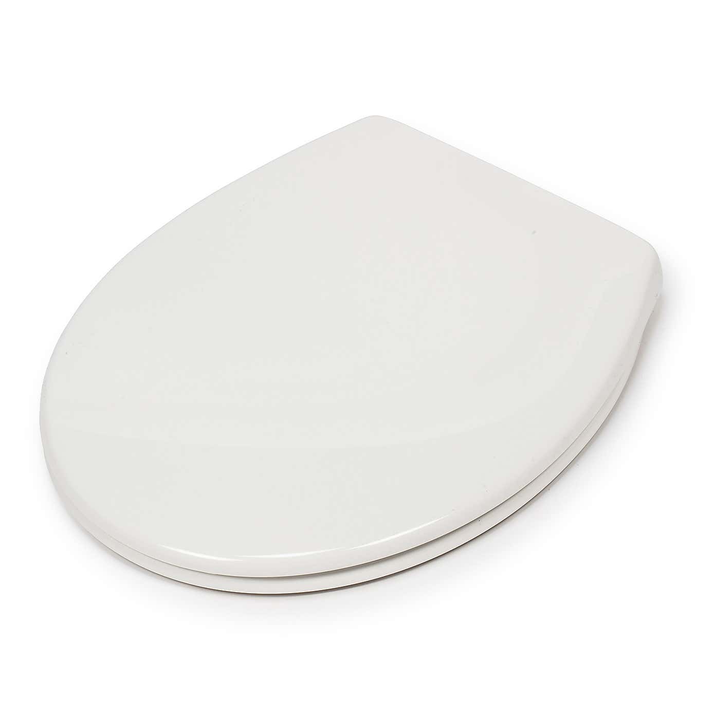 Croydex Corvo White Stick-n-Lock Oval Toilet Seat