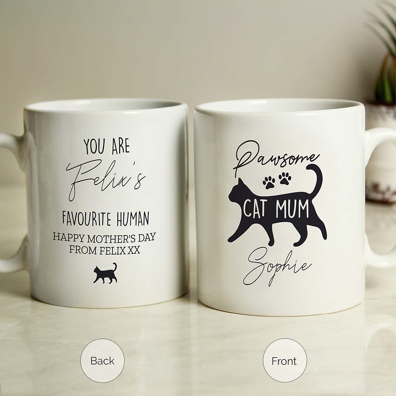 Personalised Pawsome Cat Mum Mug