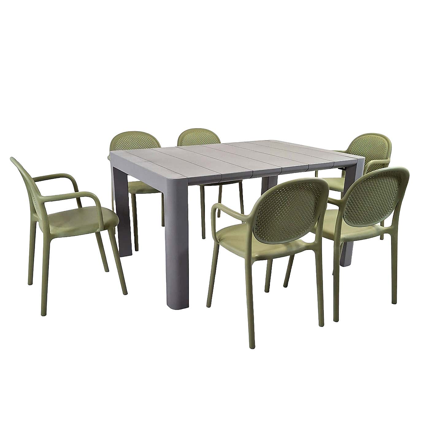 Modura Henrik Rectangular Dining Table with 6 Stina Armchairs