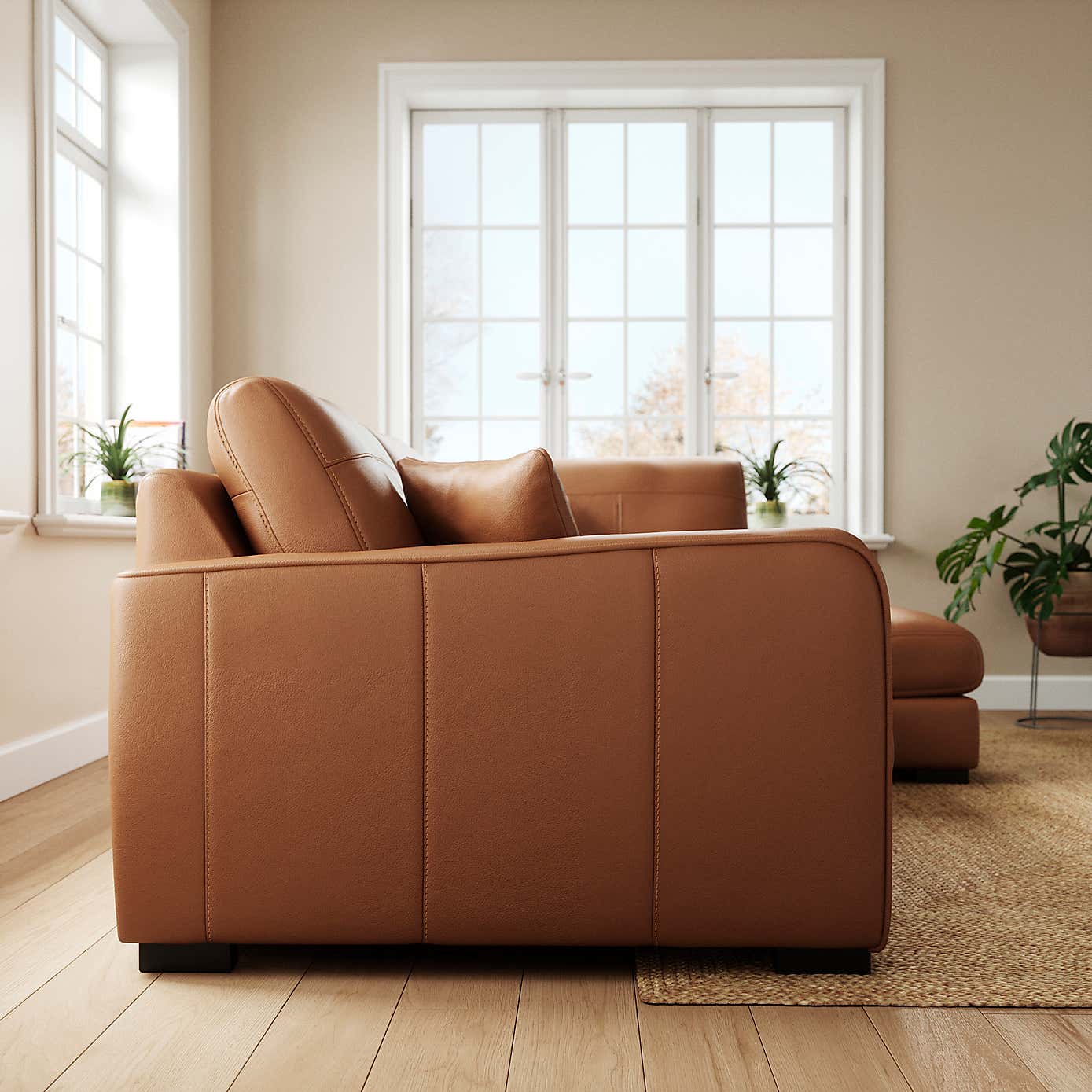 Carson Classic Leather Large Corner Chaise Sofa