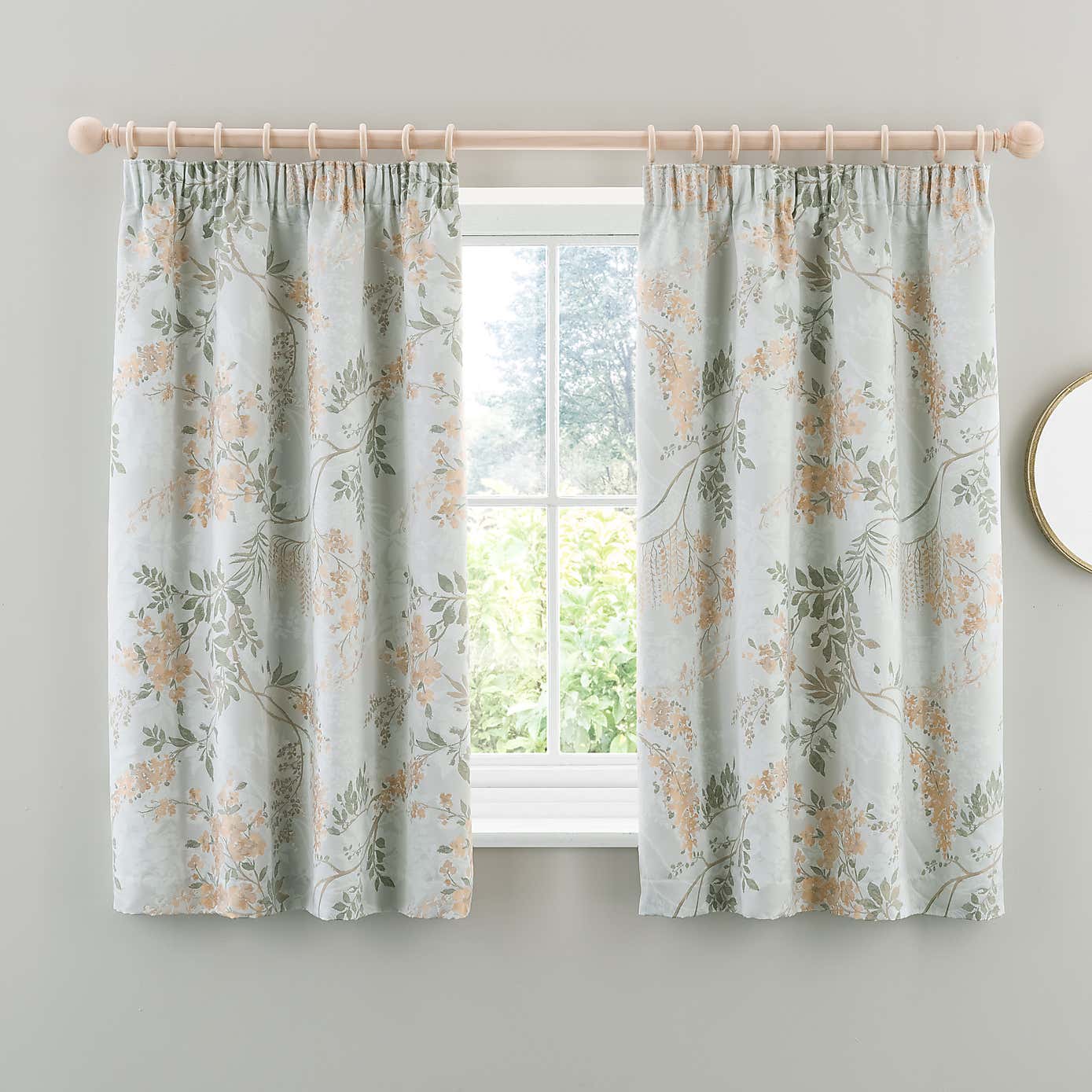 Trailing Wisteria Blackout Pencil Pleat Curtain