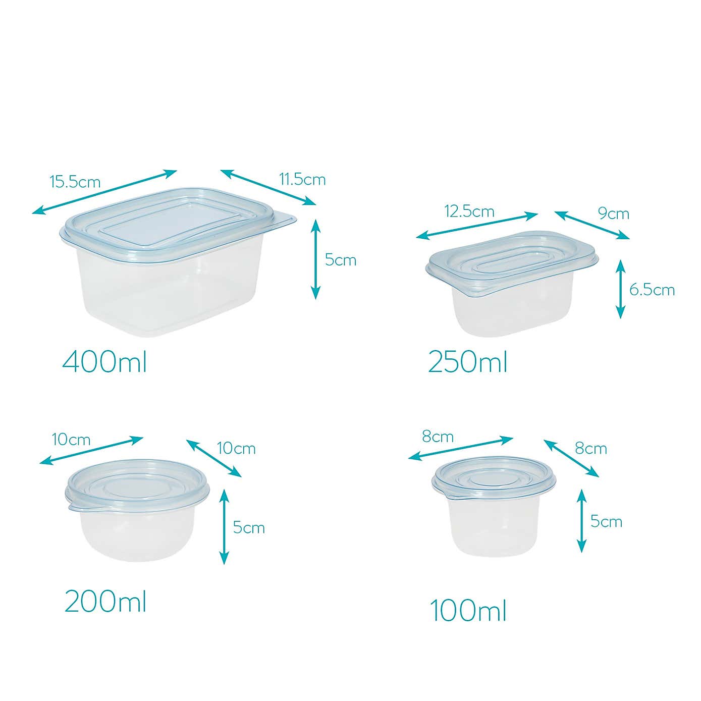 KitchenCraft Plastic Reusable Meal Prep Container Set, 23 Piece