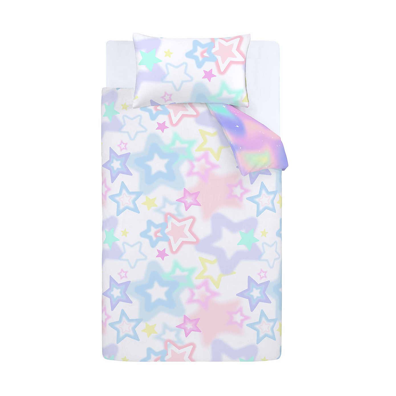 Catherine Lansfield White Ombre Stars Duvet Cover and Pillowcase Set