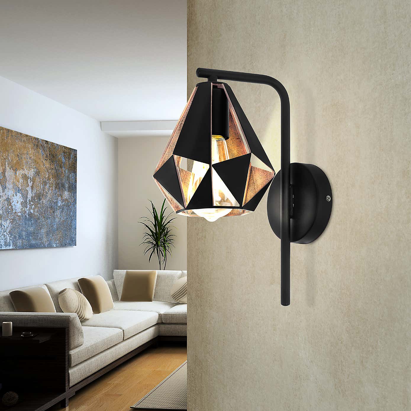 EGLO Carlton Art Deco Geometric Wall Light