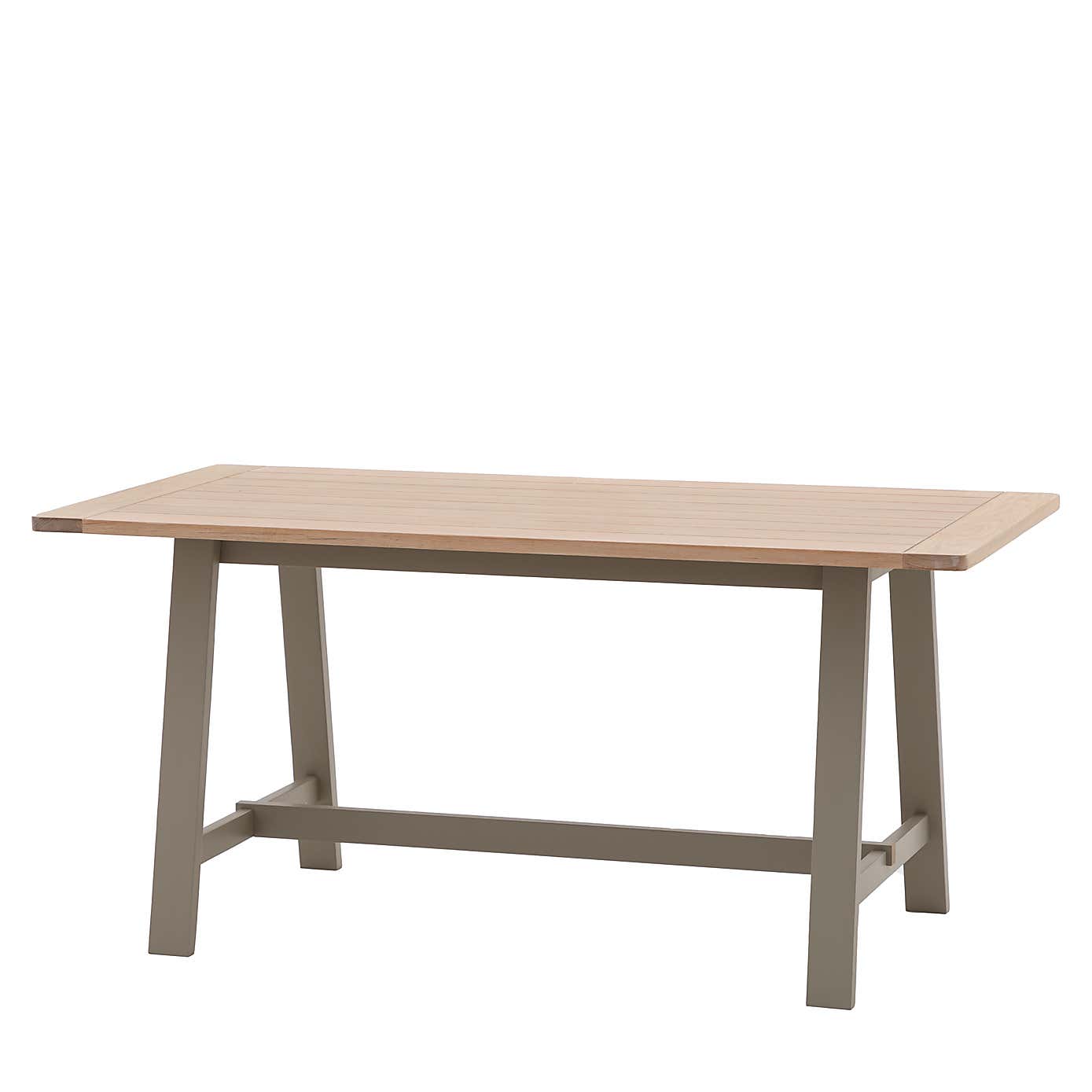 Elda Trestle 4 Seater Rectangular Dining Table, Oak