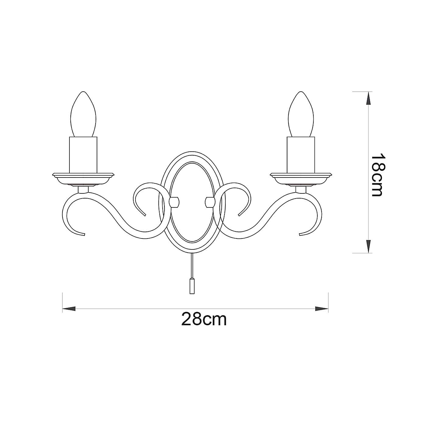 Vogue Bernice 2 Light Wall Light Antique Brass