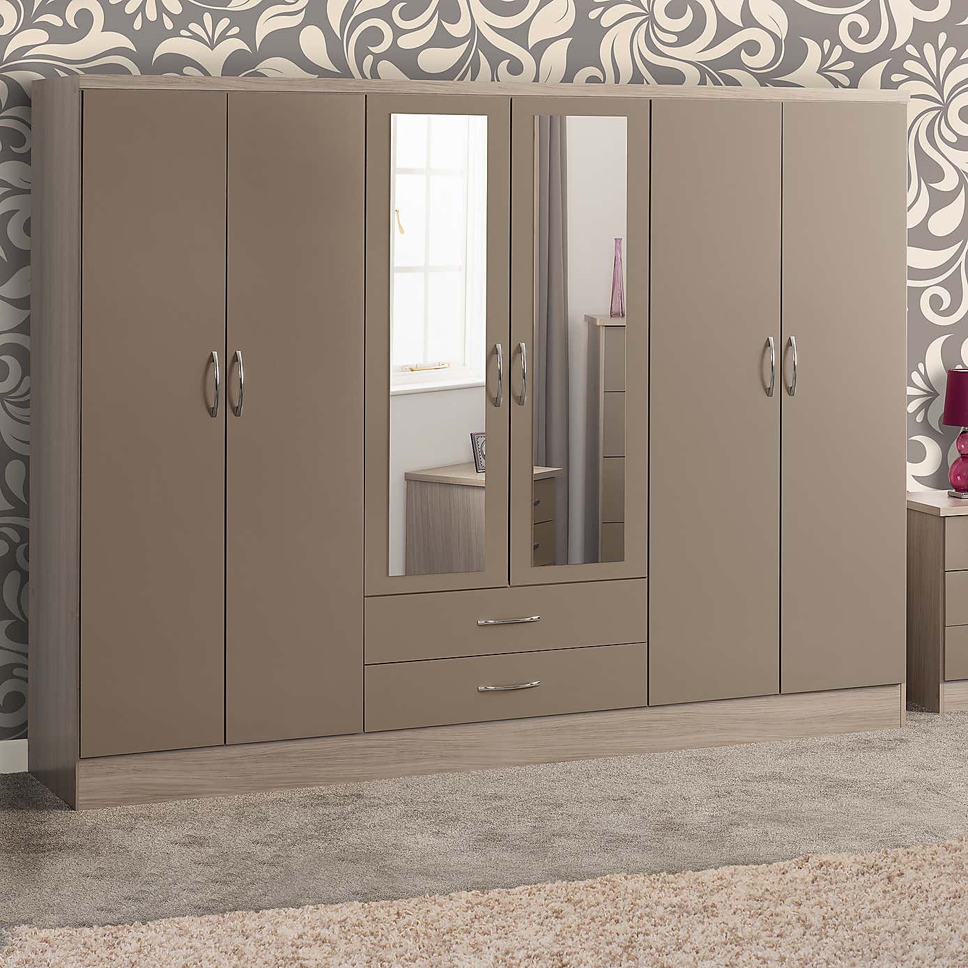 Nevada 6 Door 2 Drawer Wardrobe