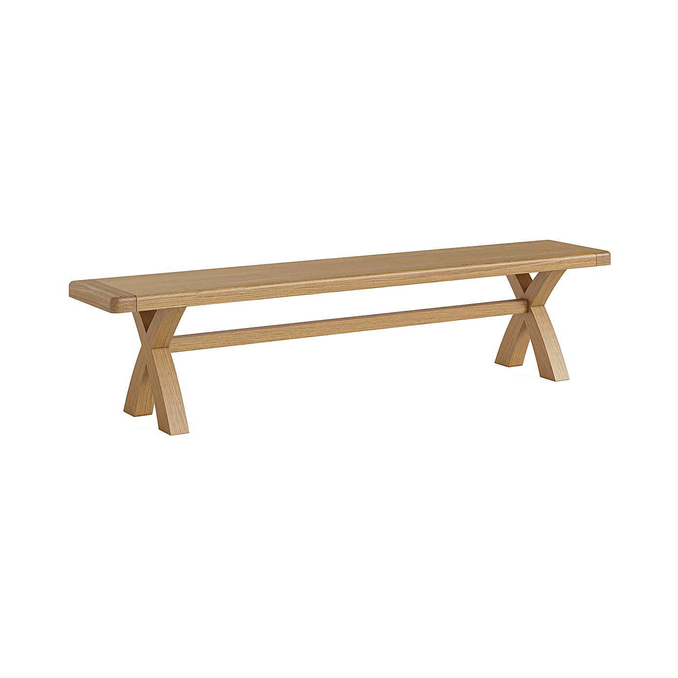 Normandy Cross Leg Dining Bench, Oak