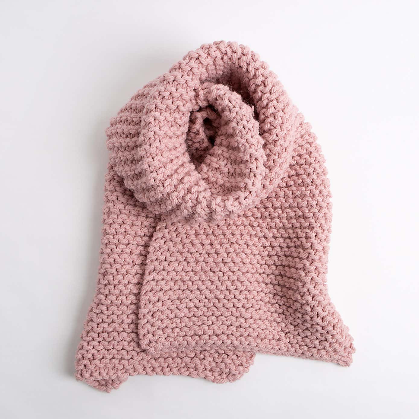 Wool Couture Beginners Garter Scarf Knit Kit Pink