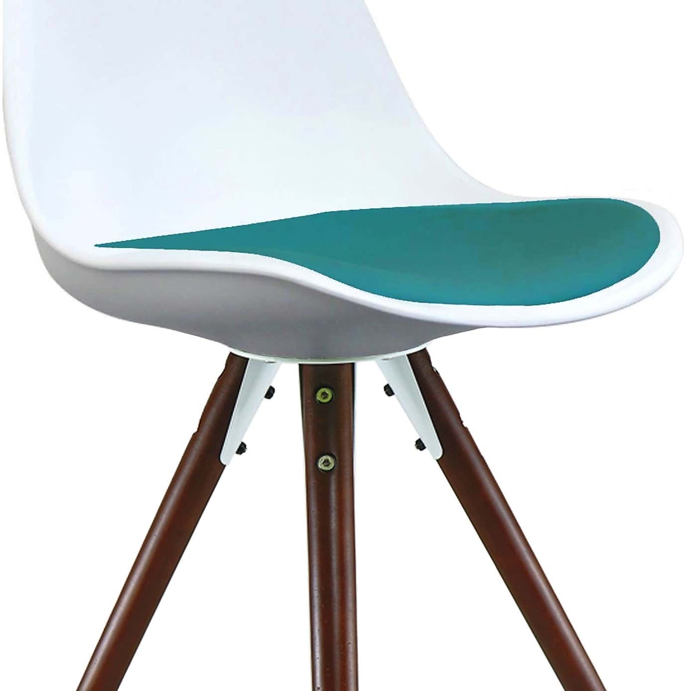 Fusion Living Soho White Plastic Dining Chair with Pyramid Legs