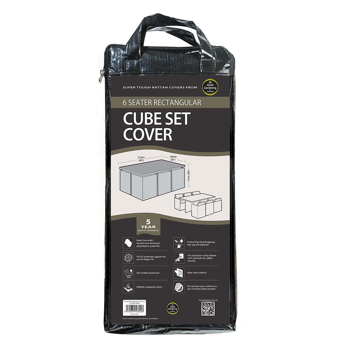Garland Black 6 Seater Cube Set Cover