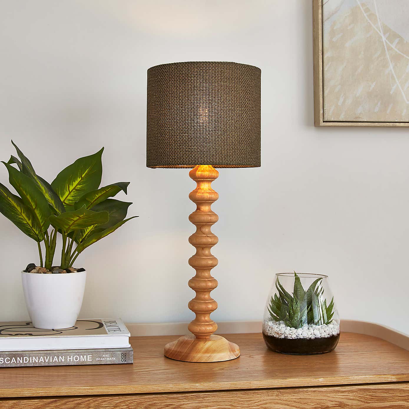 Barkweave Easy Fit Drum Lamp Shade