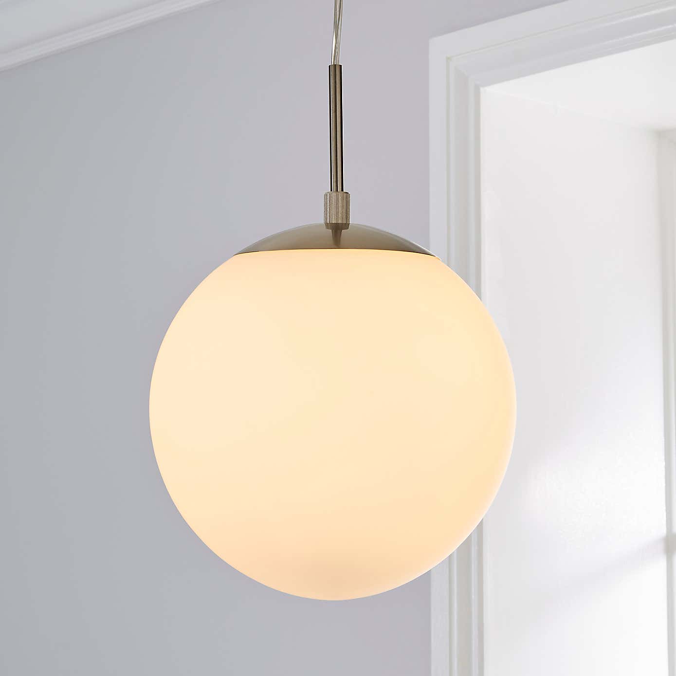 Hamptworth 1 Light Pendant Dome Frosted Glass Ceiling Fitting