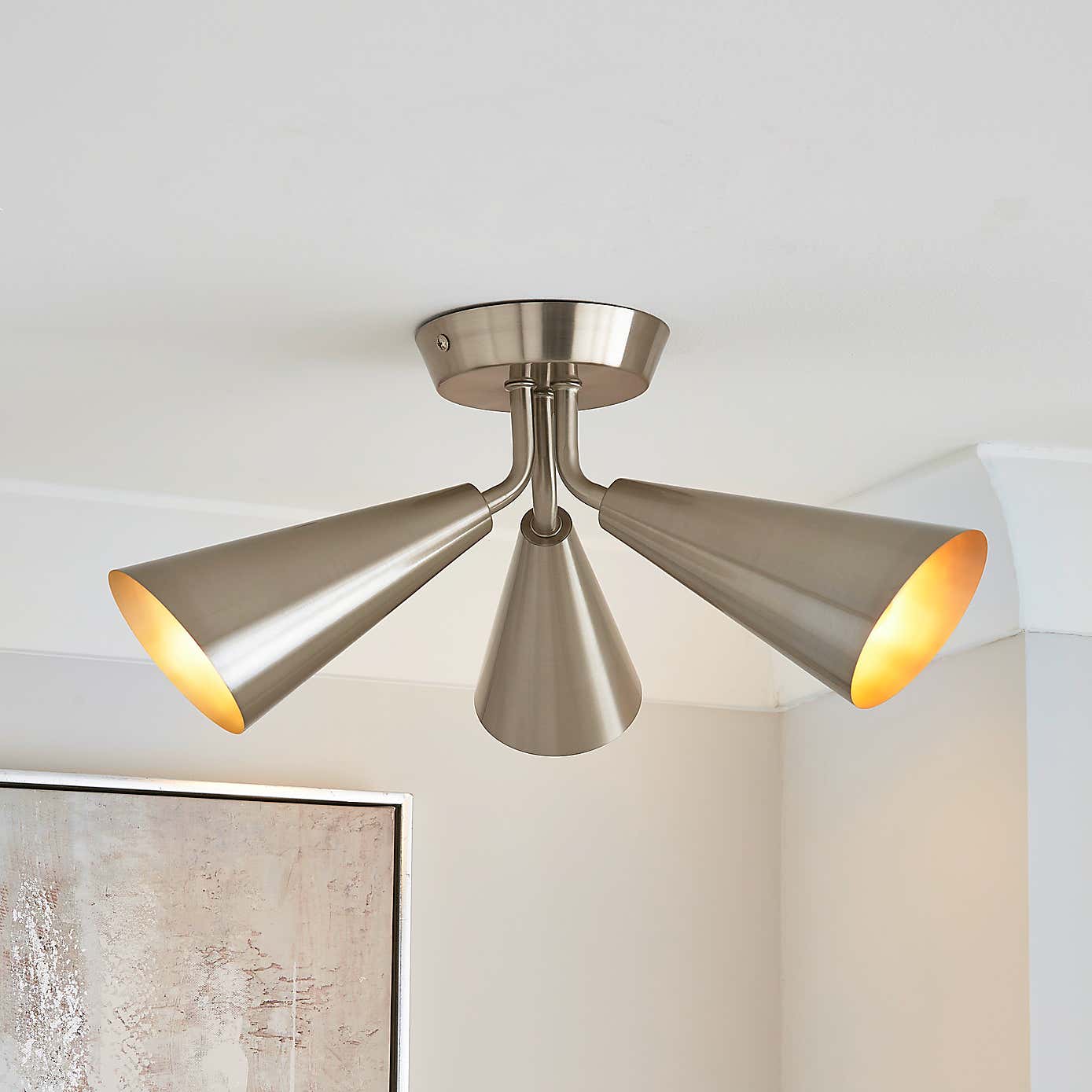 Cone 3 Light Ceiling Fitting