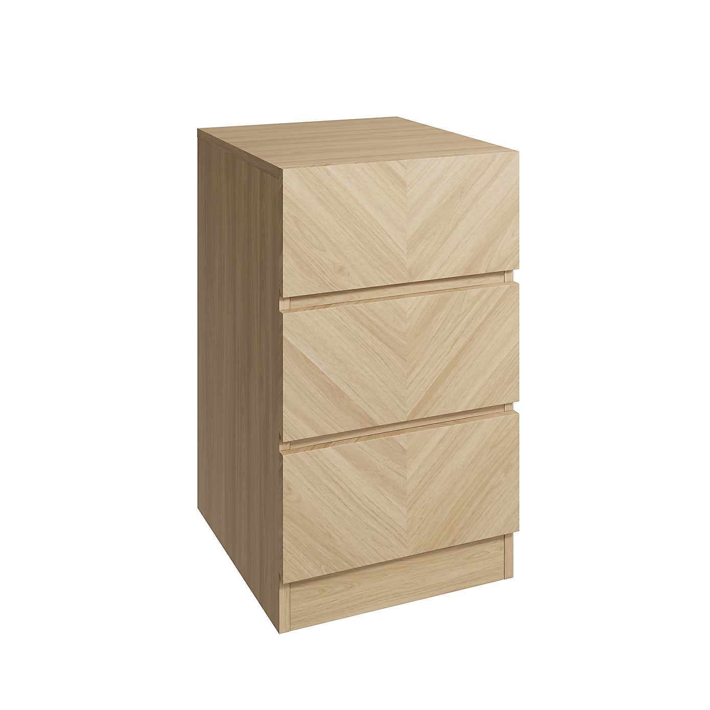 Taranto 3 Drawer Bedside Table Euro Oak