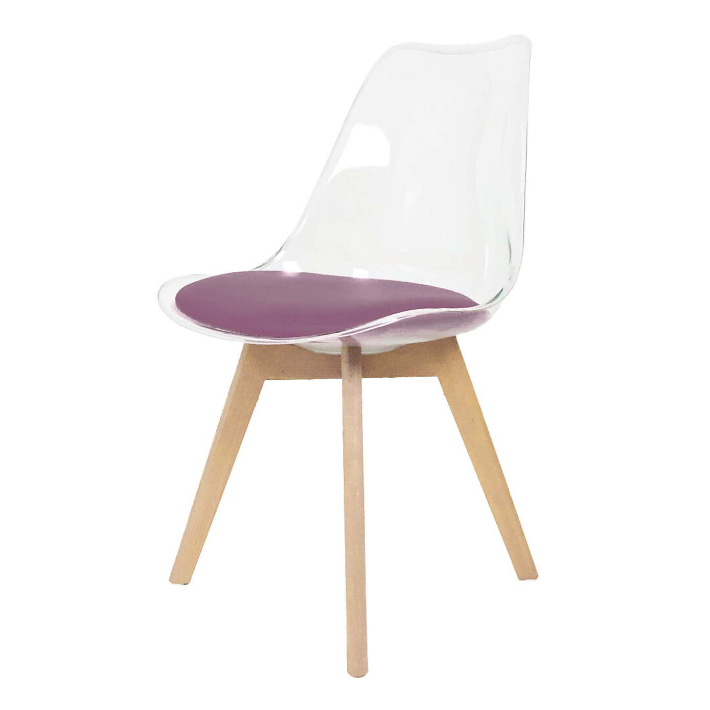 Fusion Living Soho Clear Plastic Dining Chair with Squared Legs