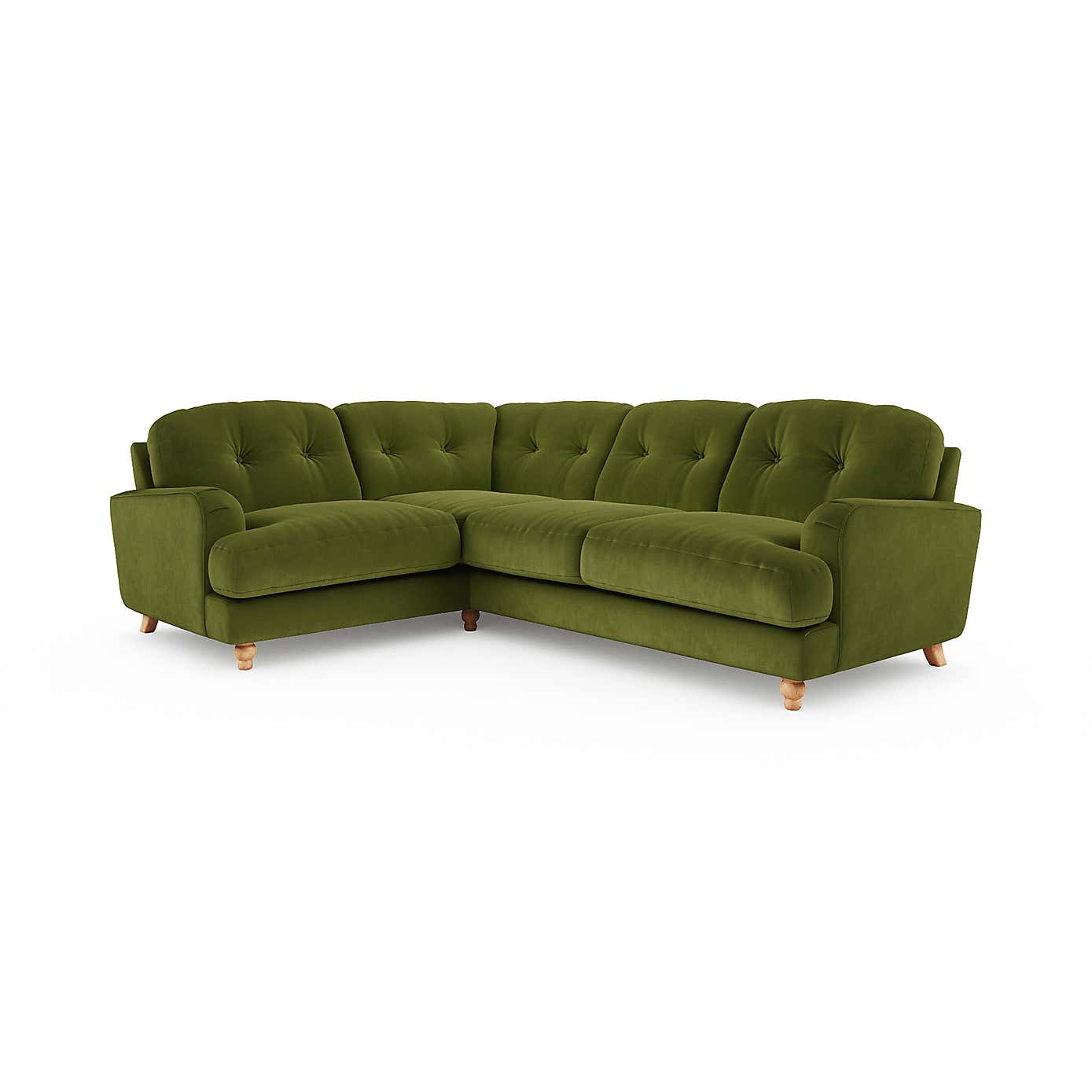 Martha Matte Plush Velvet Full Corner Sofa