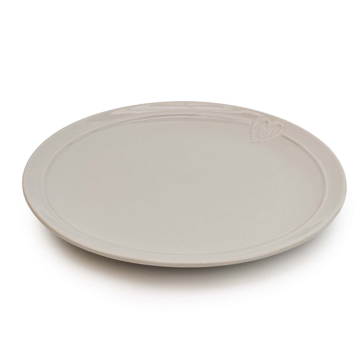 Hearts Grey Dinner Plate