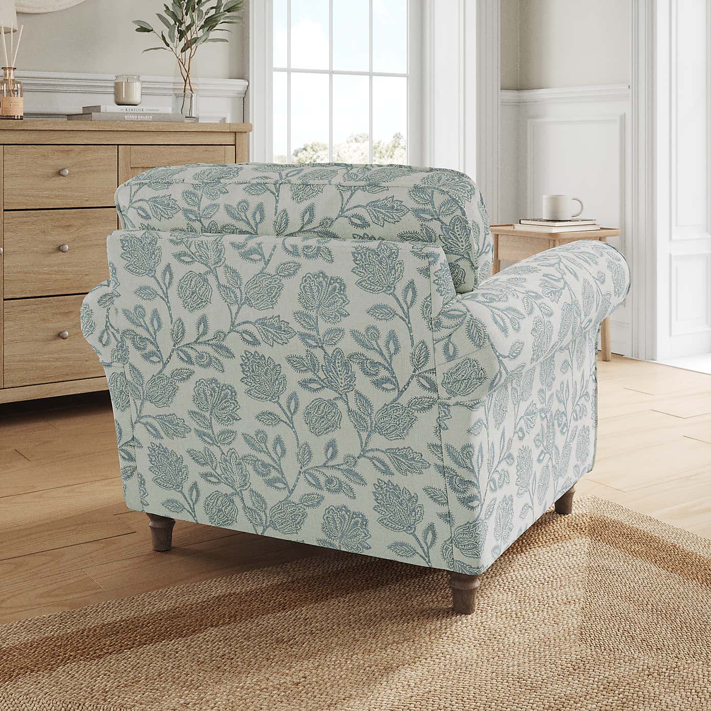 Flori Armchair, Floral Print Fabric