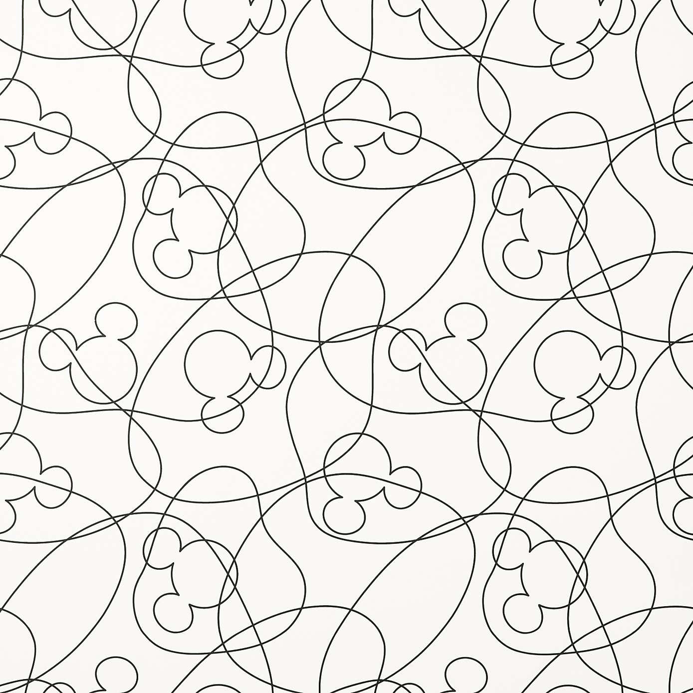 Mickey Mouse Linear Mono Wallpaper