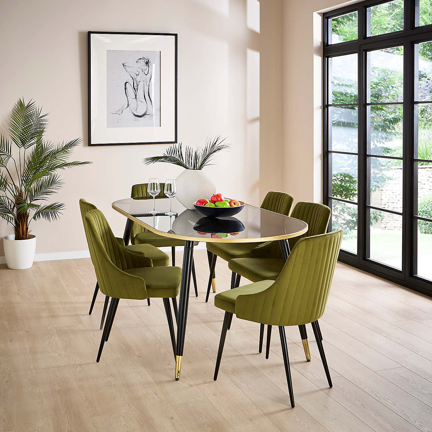 Shea Set of 2 Dining Chairs, Velvet