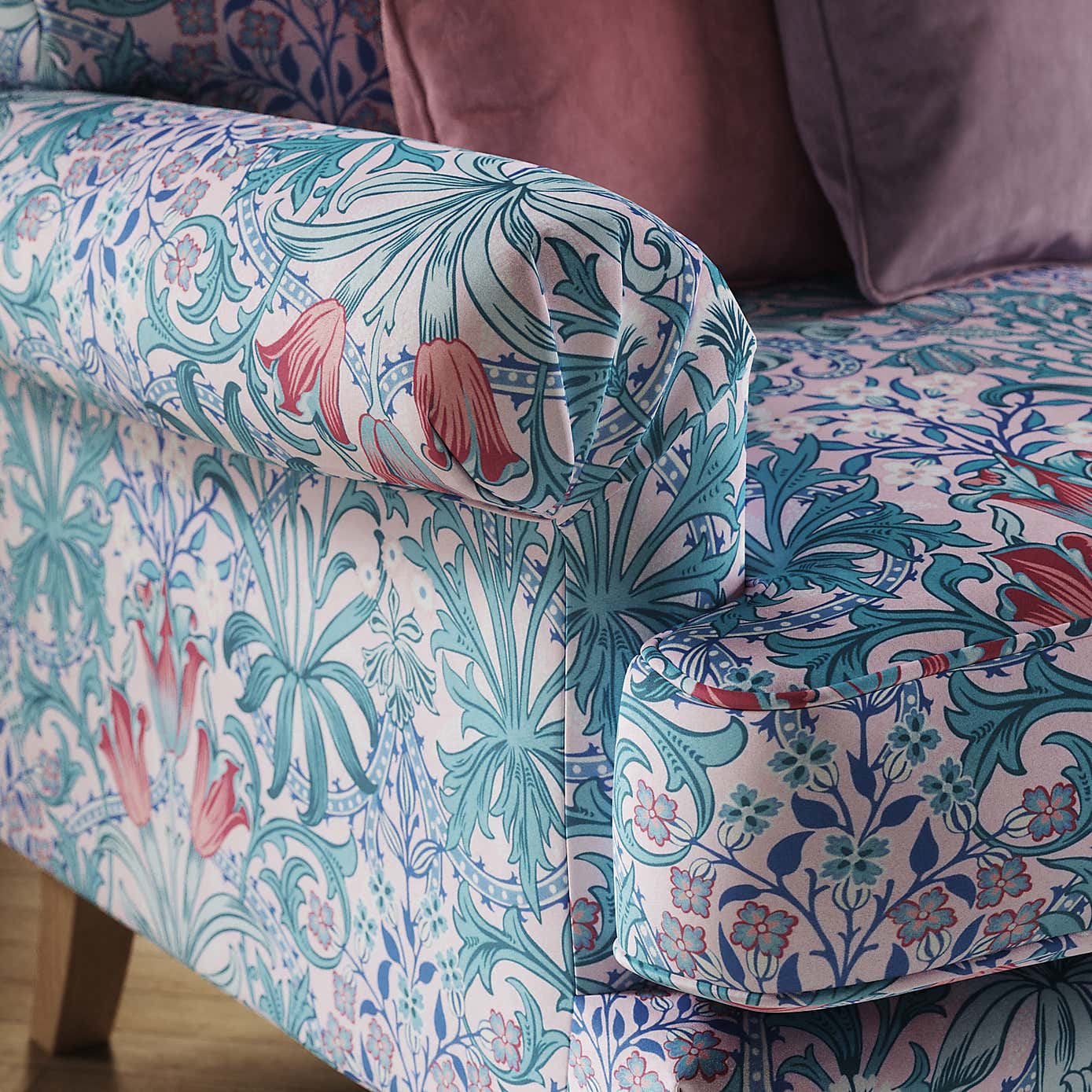 Jolene William Morris Woodland Weeds Print Velvet 2 Seater Sofa