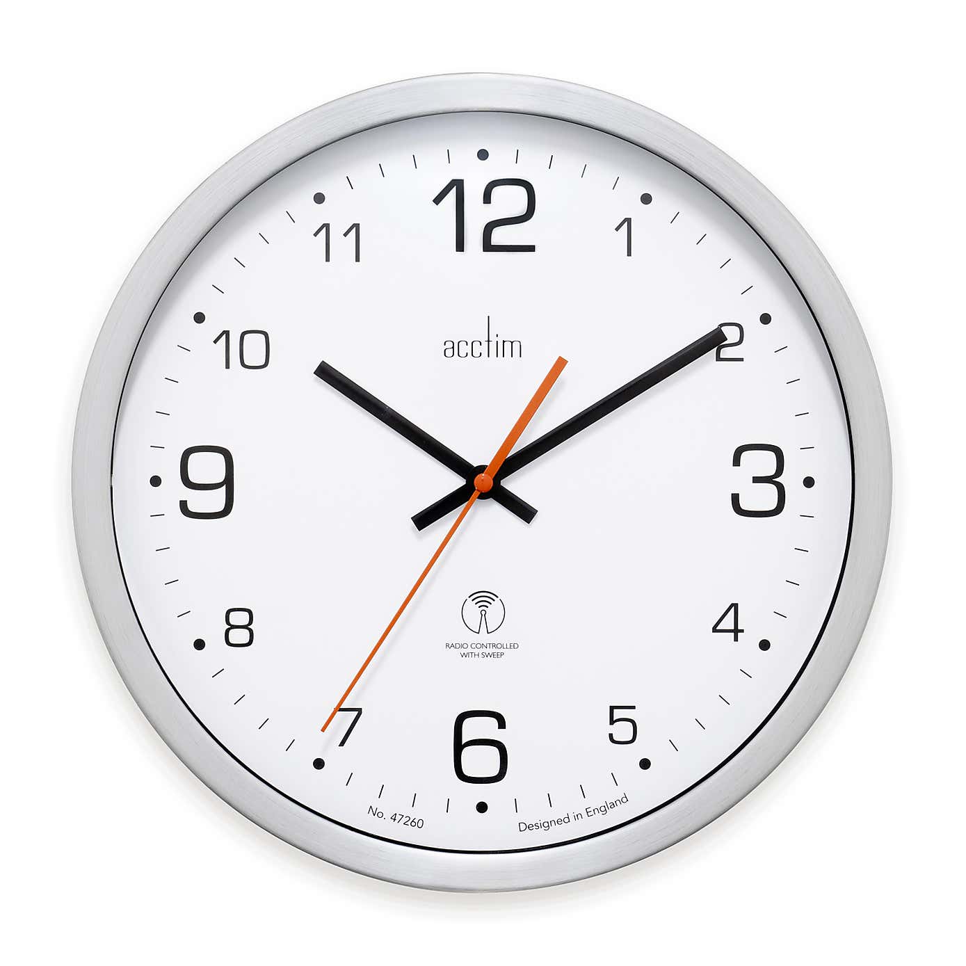 Acctim Atomik Silver Wall Clock