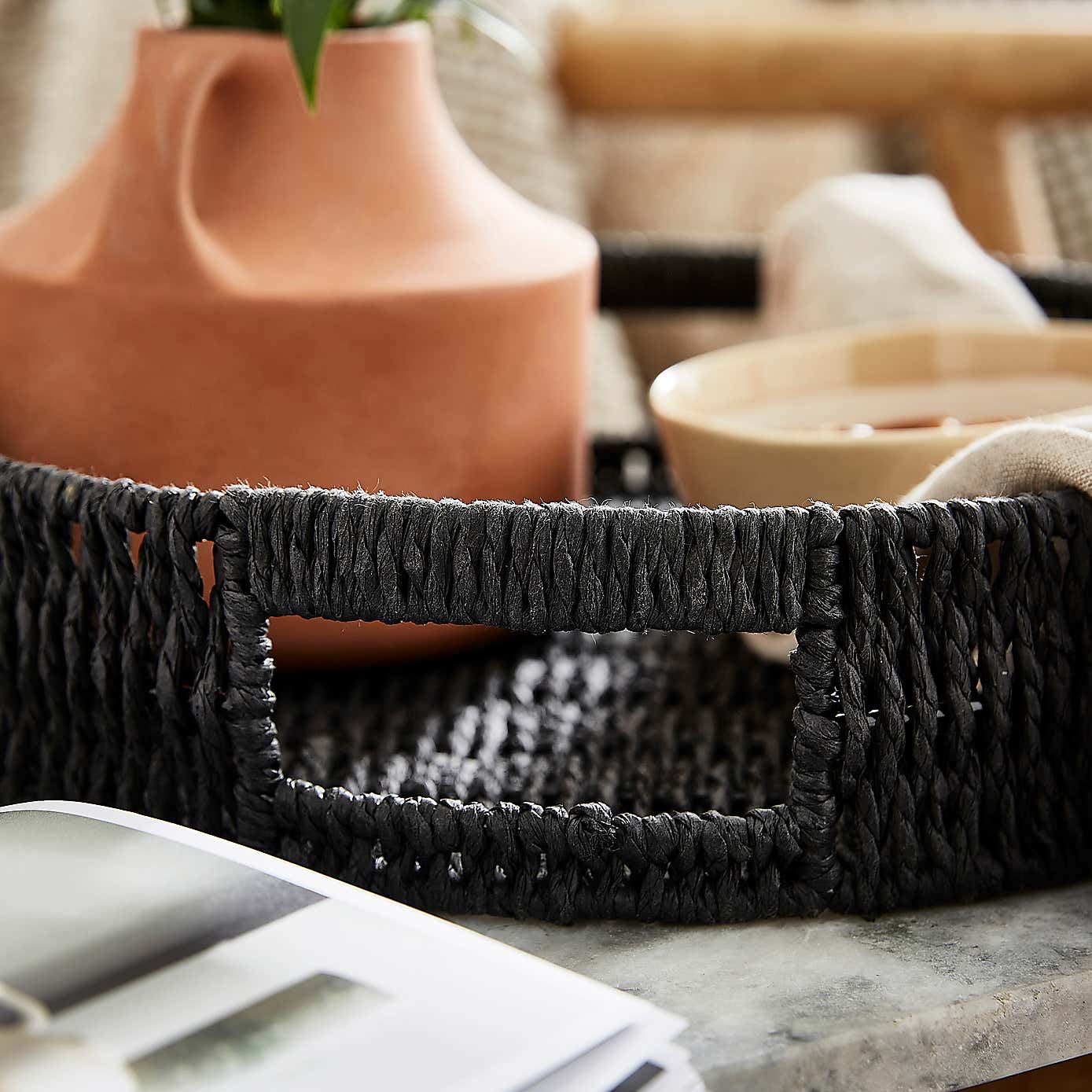 Round Woven Rope Tray