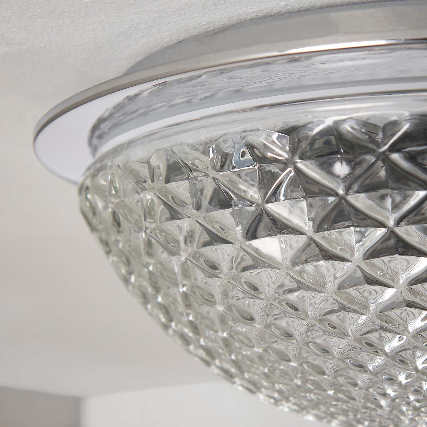 Tropic Faceted Dome Flush Bathroom Ceiling Fitting