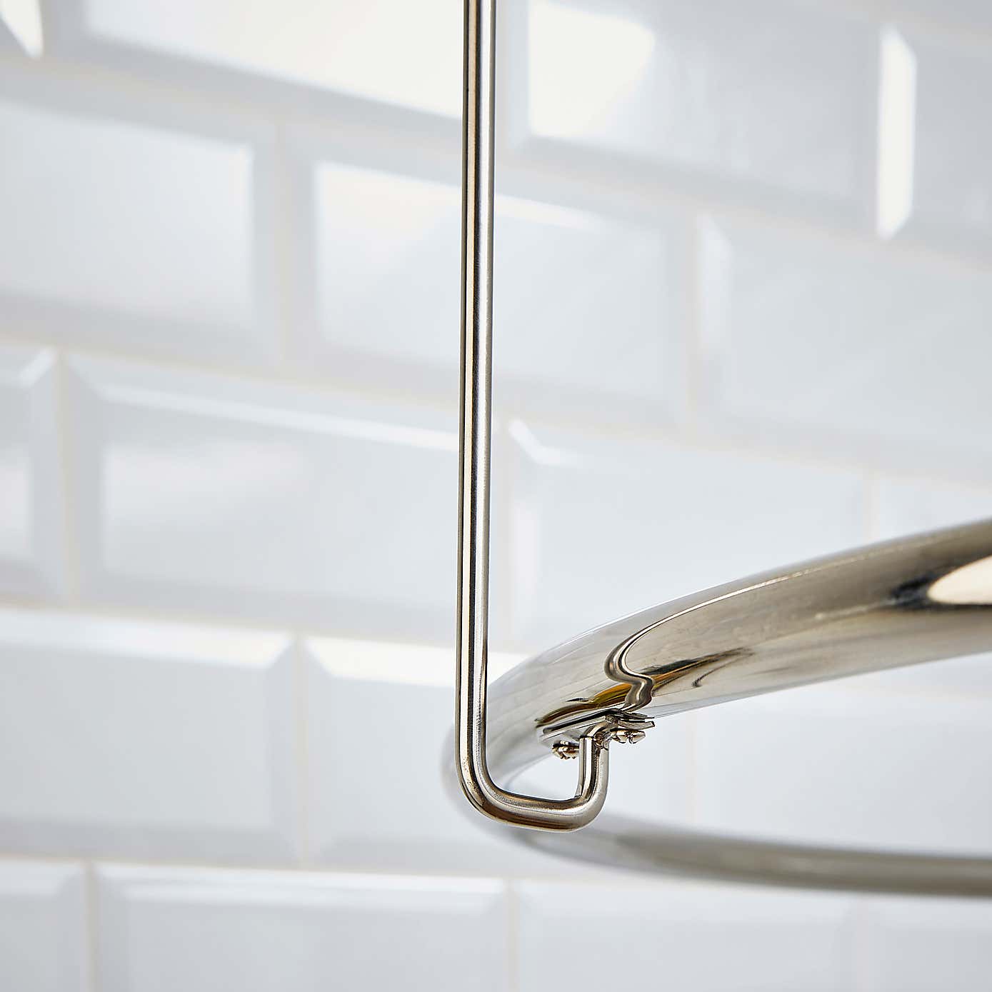 Round Chrome Shower Curtain Rail