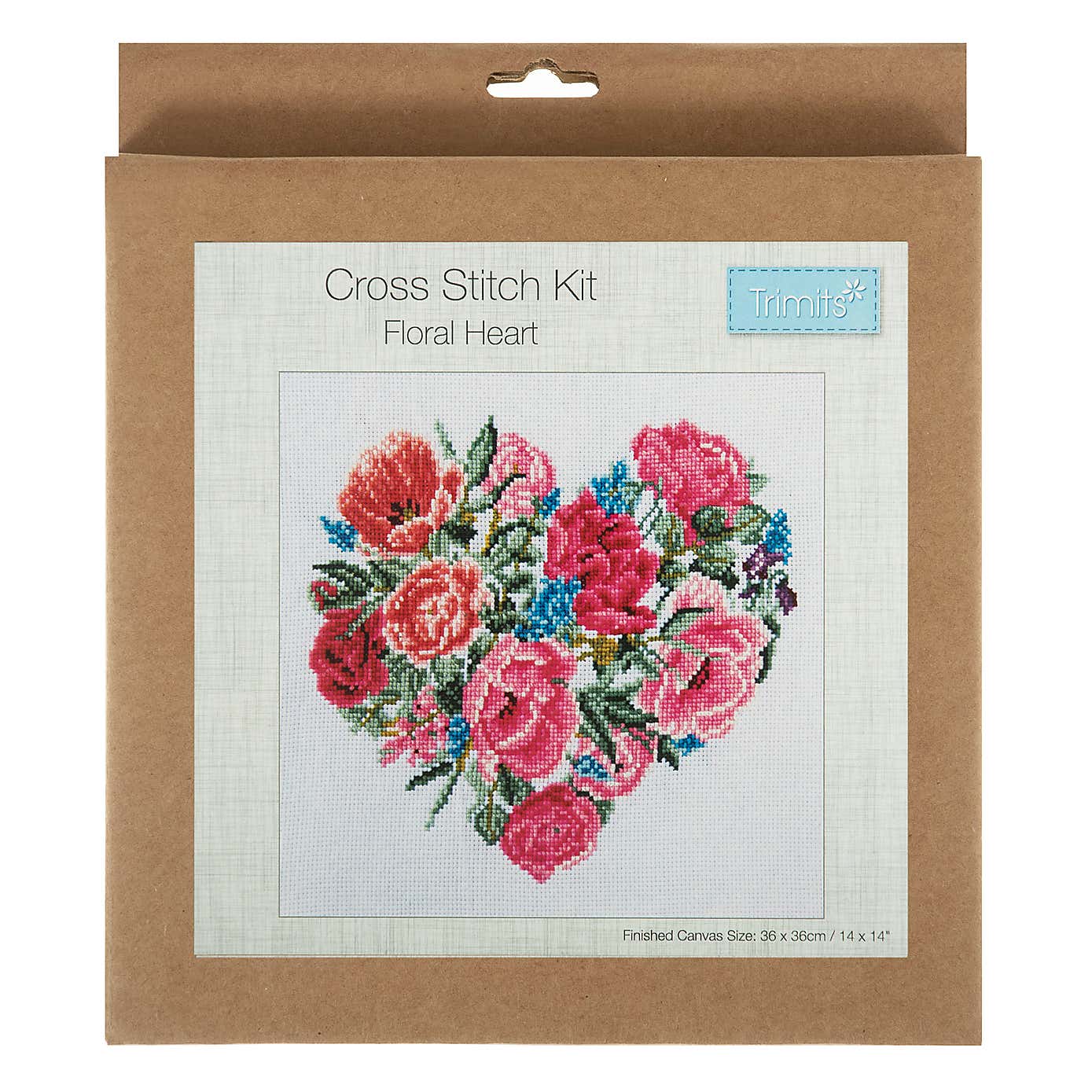 Cross Stitch Large Floral Heart