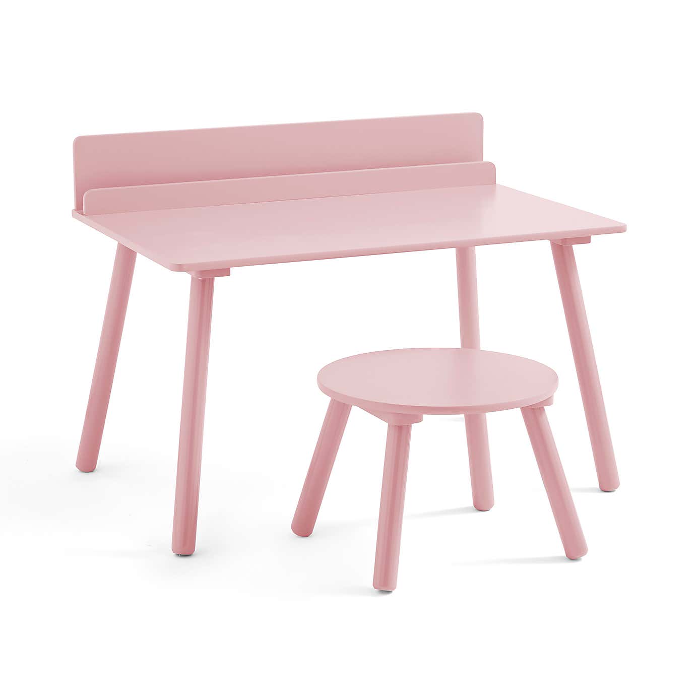 Small White Desk and Stool Set