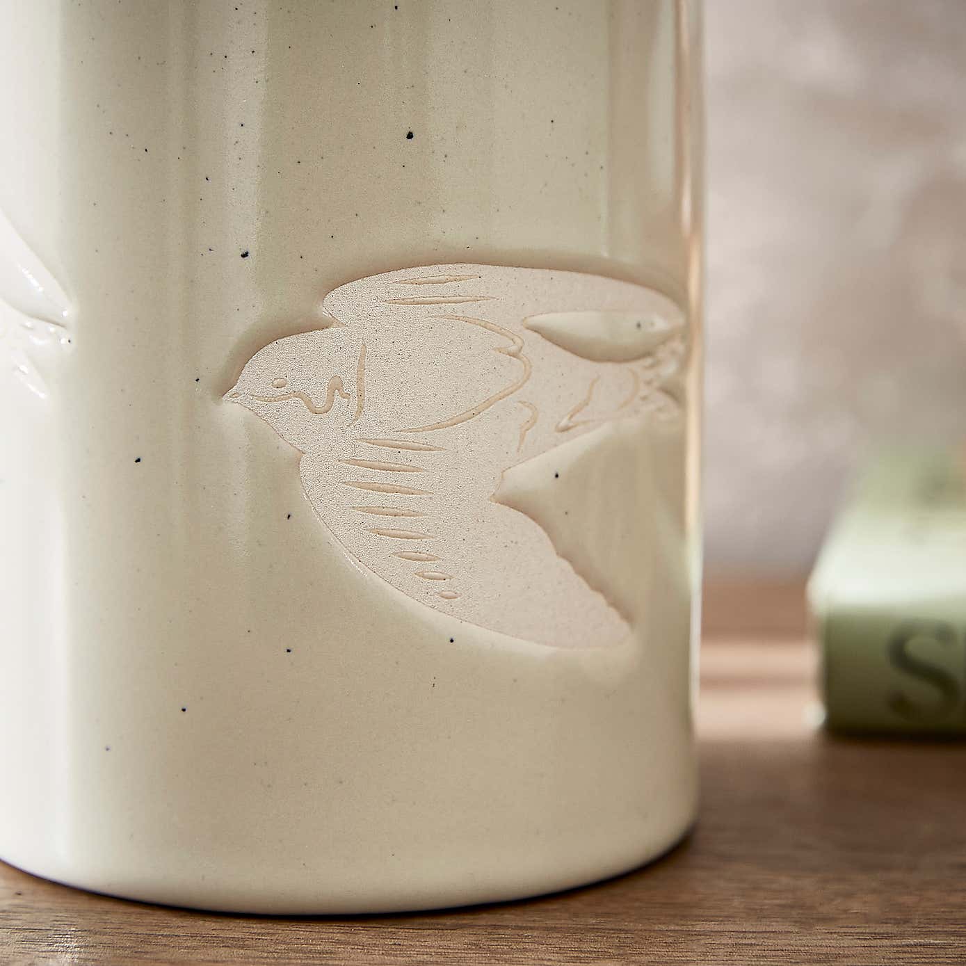 House Martin Wax Resist Ceramic Vase